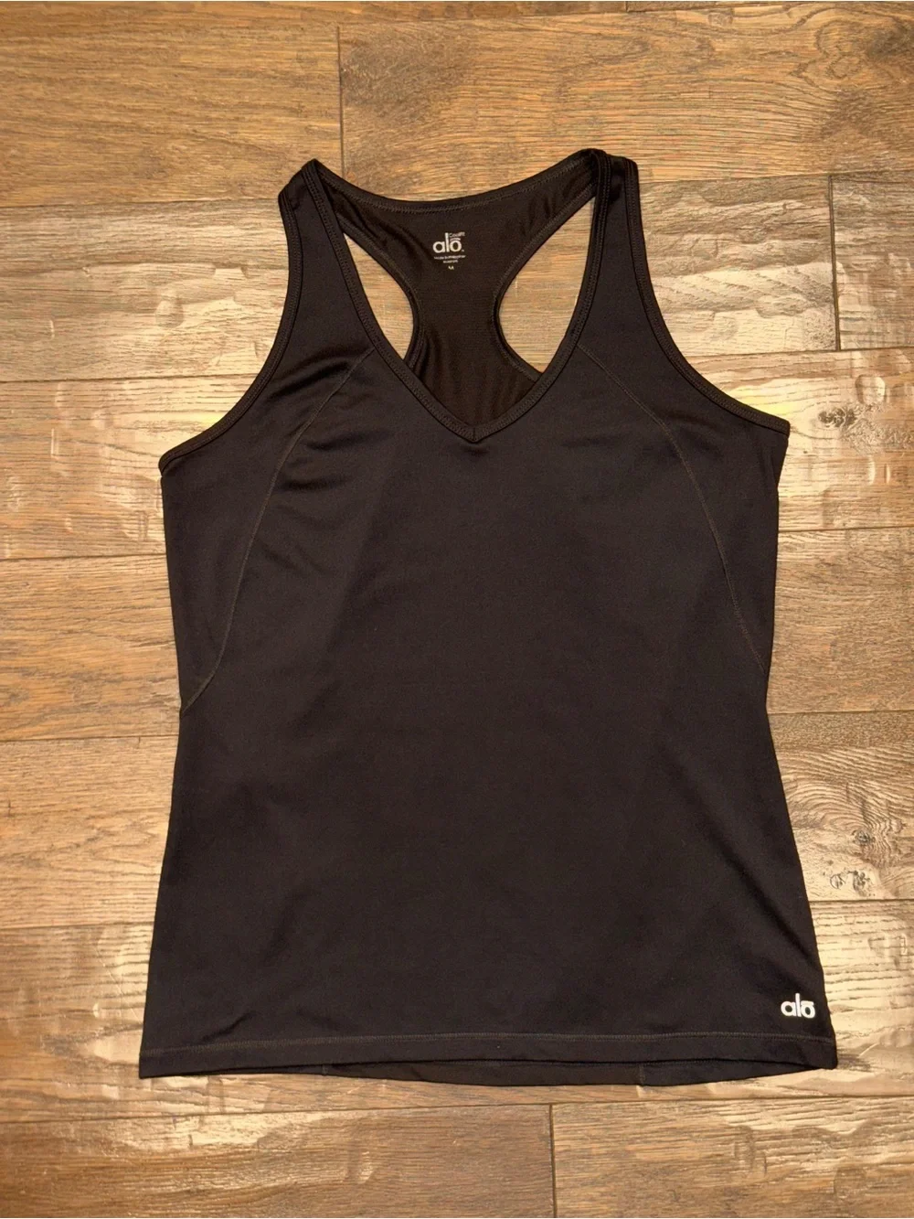 ALO Yoga Black V-Neck Racerback Tank Top